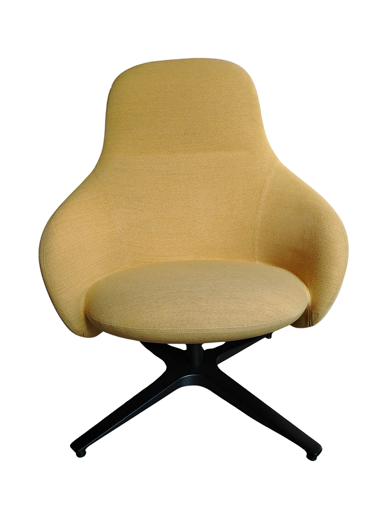 Immagine di NEBULA LOUNGE Poltrona - Tessuto Canva Tobago Giallo 25 - Gambe in Alluminio con Meccanismo Tilt - Miniforms